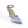 Gabriella Light Blue Rhinestone Ankle Strap Heels for Women With Small Feet