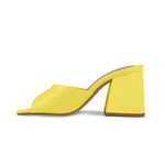 Danielle Yellow Open Toe Mule Heels for Women with Small Feet