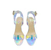 Lola Iridescent Clear Block Perspex Heels for Women with Small Feet