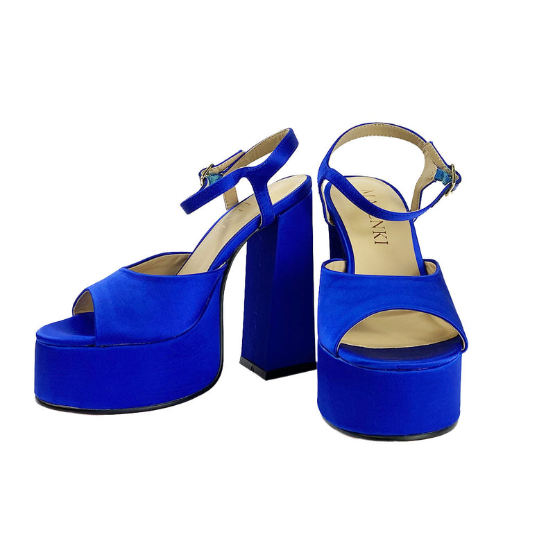 Cheap Beautiful Pumps Dress Shoes Dark Blue Stilettos Almond Toe Metal  Jewelry Low Heels Kitten Heel 8221200399F | BuyShoes.Shop
