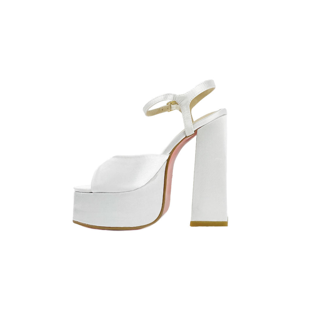 White Strappy Block Heel Chunky Platform Sandals | New Look